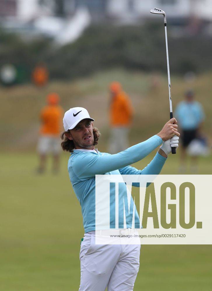 July 19th 2017, Royal Birkdale Golf Club, Southport, England; The 146th Open Golf Championship, Final Practice Day; Tommy Fleetwood (ENG) watches his approach shot to the third green Blunsdenx ActionPlus11903721