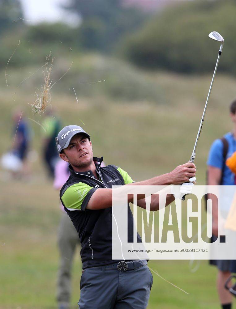 July 19th 2017, Royal Birkdale Golf Club, Southport, England; The 146th Open Golf Championship, Final Practice Day; Laurie Canter (amateur) (ENG) strikes his approach shot to the third green Blunsdenx ActionPlus11903722