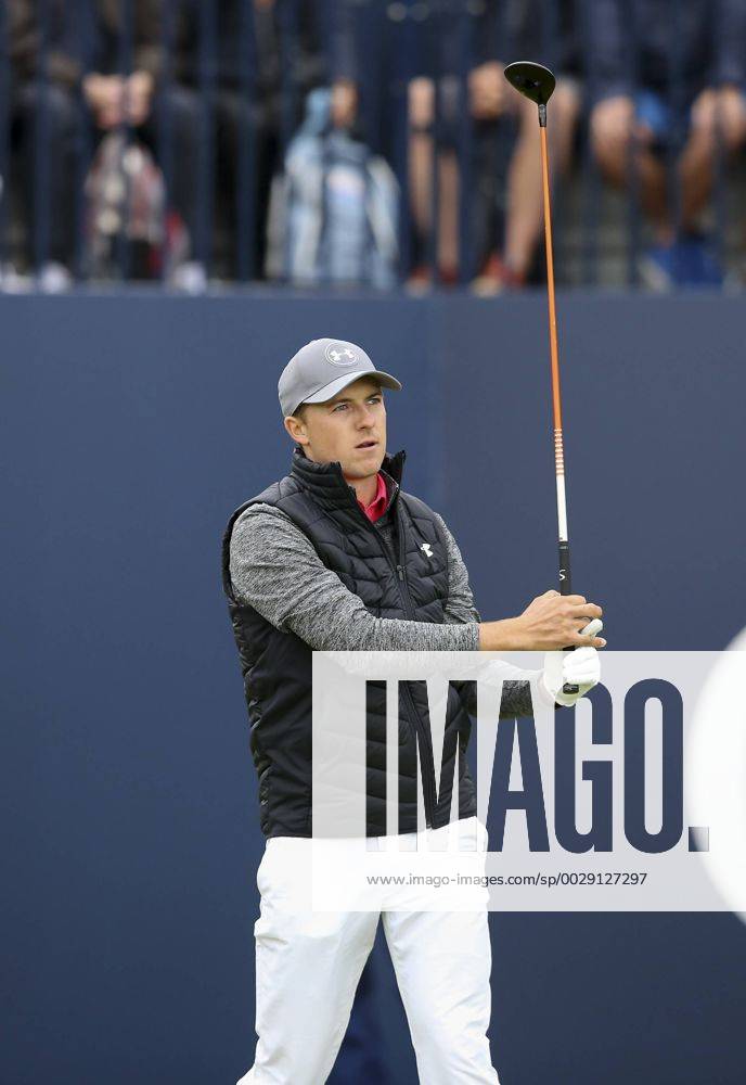 20th July 2017, Royal Birkdale Golf Club, Southport, England; The 146th Open Golf Championship ; First round ; Jordan Spieth (USA) follows his shot from the tee of the first hole during the first round of the Open Championship Blunsdenx ActionPlus11903898