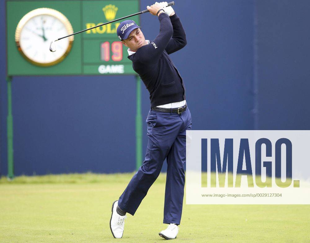 20th July 2017, Royal Birkdale Golf Club, Southport, England; The 146th Open Golf Championship ; First round ; Justin Thomas (USA) follows his shot from the tee of the first hole during the first round of the Open Championship Blunsdenx ActionPlus11903905