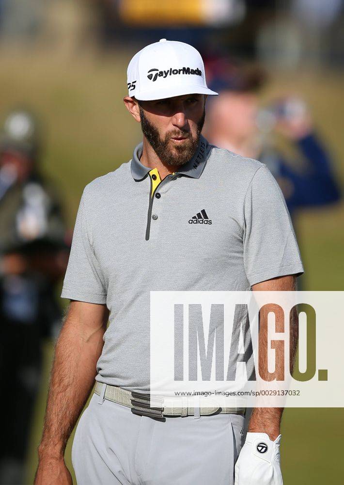 20th July 2017, Royal Birkdale Golf Club, Southport, England; The 146th Open Golf Championship, First round; Dustin Johnson (USA) reacts to his second shot on the par five 15th hole which finished in a greenside bunker Blunsdenx ActionPlus11904119