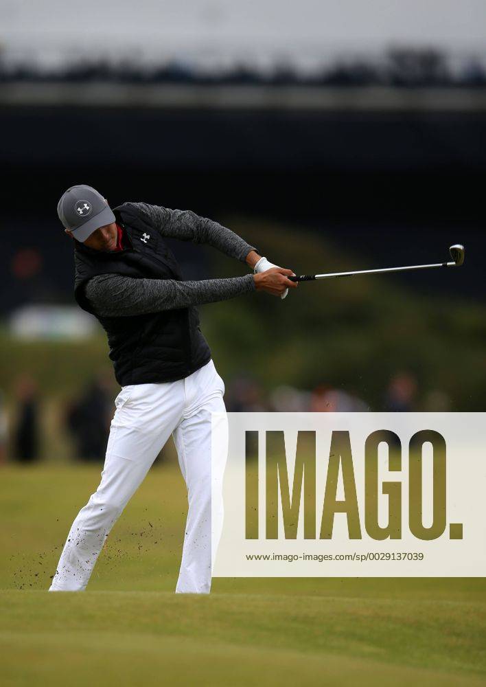 20th July 2017, Royal Birkdale Golf Club, Southport, England; The 146th Open Golf Championship, First round; Jordan Spieth (USA) strikes his second shot from the parkway on the par four 10th hole Blunsdenx ActionPlus11904137
