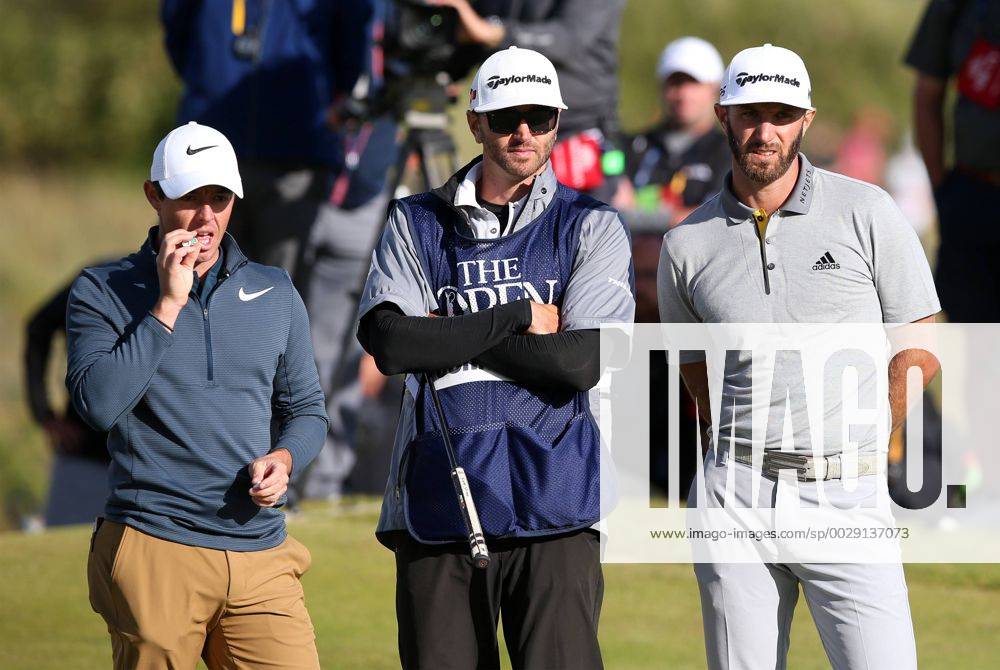 20th July 2017, Royal Birkdale Golf Club, Southport, England; The 146th Open Golf Championship, First round; Rory McIlroy of (NIR) and Dustin Johnson (USA) on the 15th green Blunsdenx ActionPlus11904130