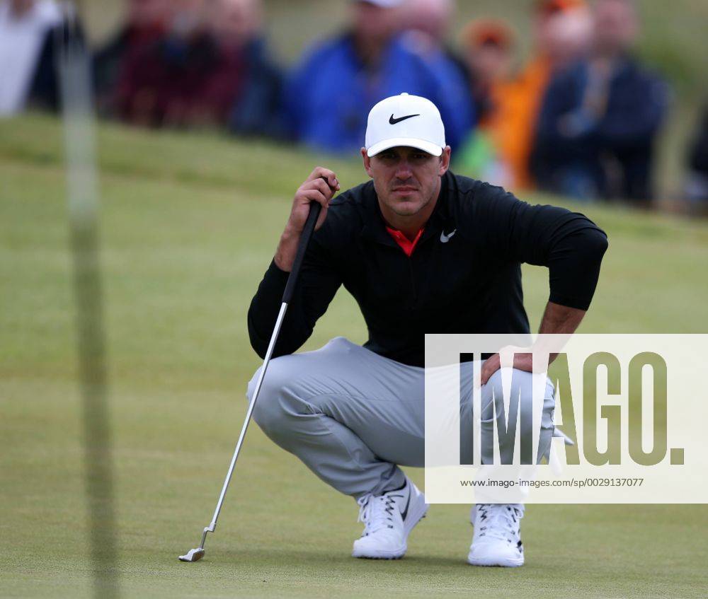 20th July 2017, Royal Birkdale Golf Club, Southport, England; The 146th Open Golf Championship, First round; Joint leader Brooks Koepka of (USA) lines up his birdie putt on the 15th green Blunsdenx ActionPlus11904160