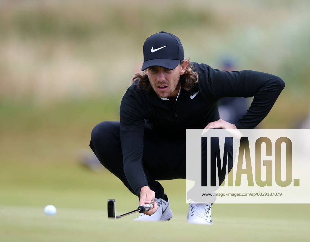 20th July 2017, Royal Birkdale Golf Club, Southport, England; The 146th Open Golf Championship, First round; Tommy Fleetwood (ENG) lines up his birdie putt on the 15th green Blunsdenx ActionPlus11904162