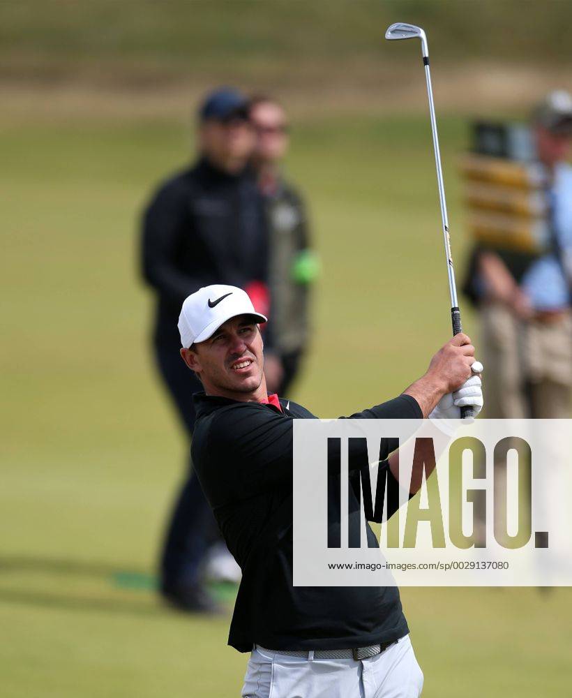 20th July 2017, Royal Birkdale Golf Club, Southport, England; The 146th Open Golf Championship, First round; Joint leader Brooks Koepka of (USA) reacts to his punch shot into the wind at the 16th hole Blunsdenx ActionPlus11904163