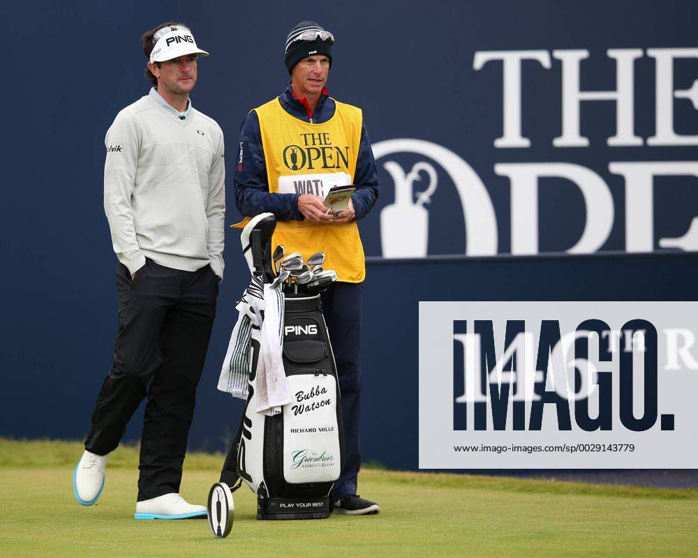 21st July 2017, Royal Birkdale Golf Club, Southport, England; The 146th Open Golf Championship ; Second round ; Bubba Watson (USA) discusses the course planner with his caddie Blunsdenx ActionPlus11904412