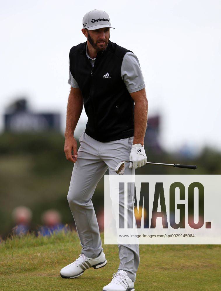 21st July 2017, Royal Birkdale Golf Club, Southport, England; The 146th Open Golf Championship, second round; Dustin Johnson (USA) takes a look at the contours around the ninth green after hitting his approach into the gorse Blunsdenx ActionPlus11904443