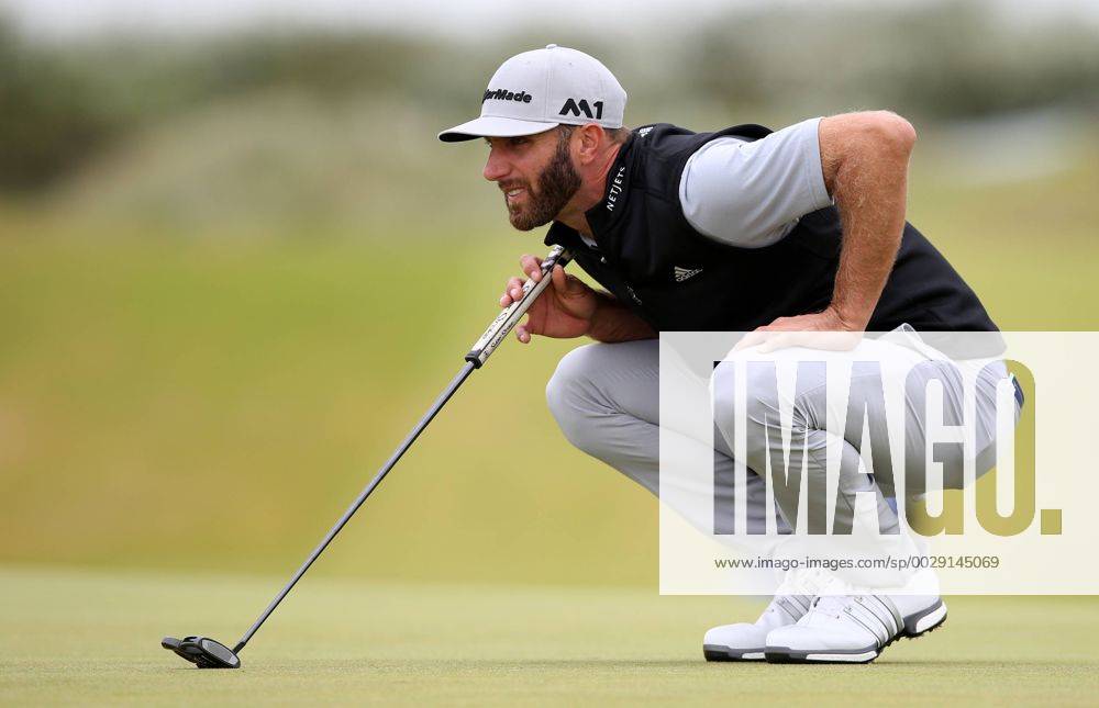 21st July 2017, Royal Birkdale Golf Club, Southport, England; Dustin Johnson lines up his birdie putt on the 9th green 146th Open Golf Championship, second round; Blunsdenx ActionPlus11904448