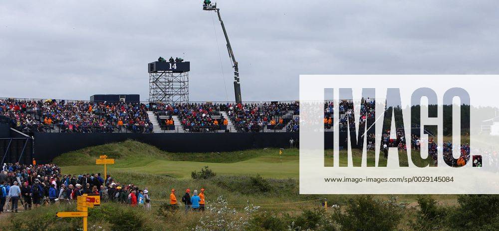 21st July 2017, Royal Birkdale Golf Club, Southport, England; The 146th Open Golf Championship, second round; A view of the grandstands surrounding the green at the par three 15th hole Blunsdenx ActionPlus11904472