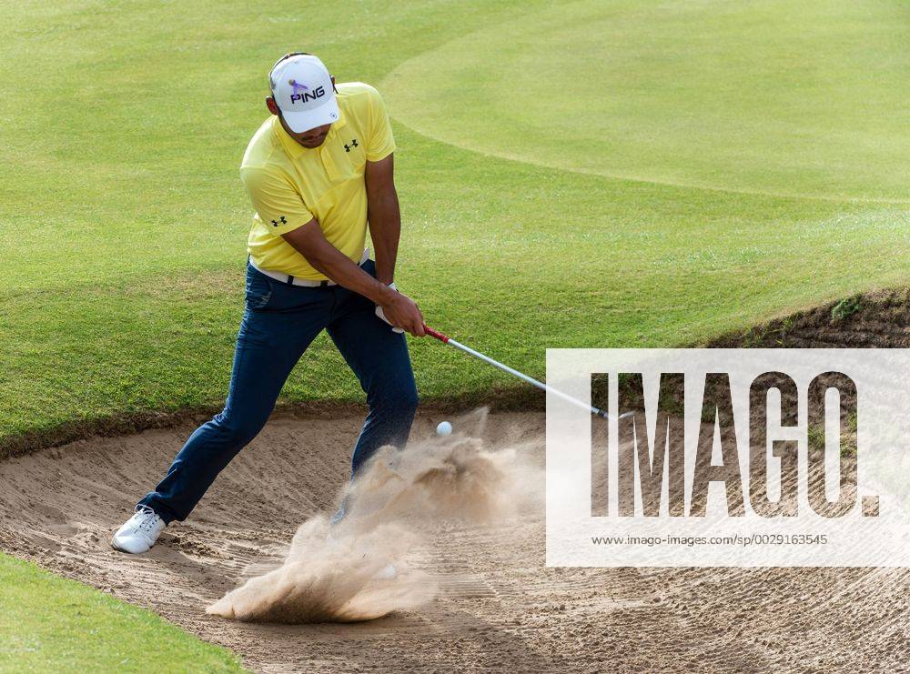 22nd July 2017, Royal Birkdale Golf Club, Southport, England; The 146th Open Golf Championship, third round ; Chan Kim (KOR) splashes out of the sand at the 18th green Blunsdenx ActionPlus11905246