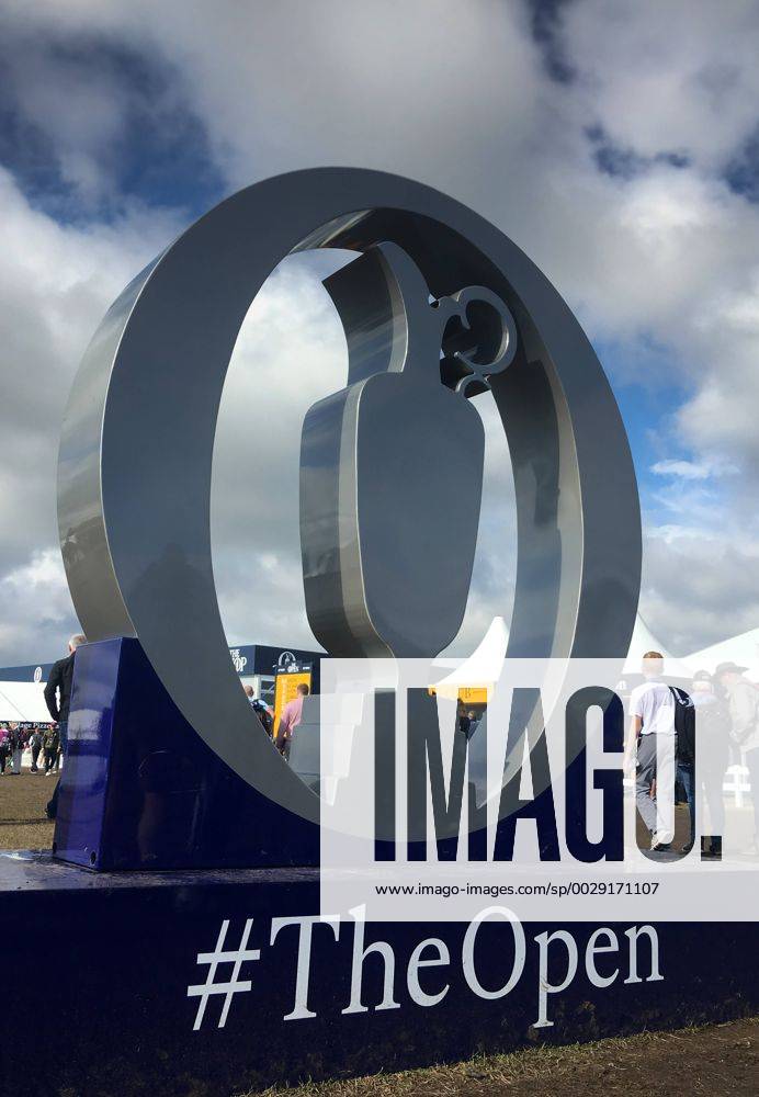 23rd July 2017, Royal Birkdale Golf Club, Southport, England; The 146th Open Golf Championship, fourth round ; A huge claret jug championship trophy on display in the tented village Blunsdenx ActionPlus11905438
