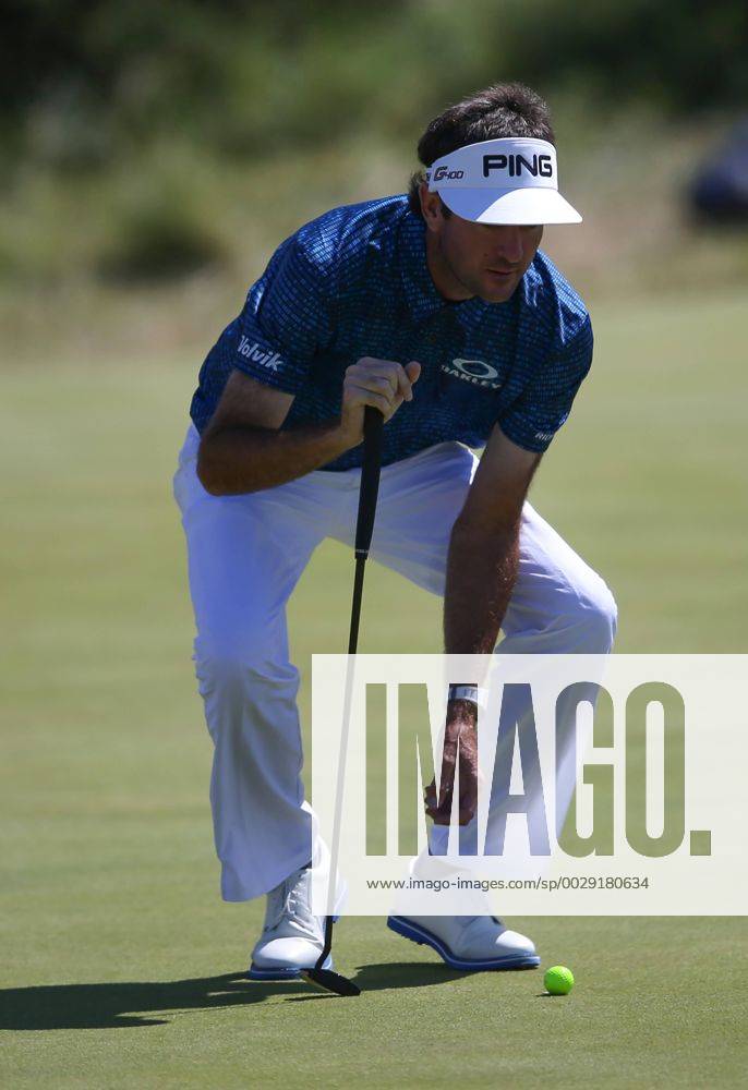 23rd July 2017, Royal Birkdale Golf Club, Southport, England; The 146th Open Golf Championship, fourth round ; Bubba Watson (USA) lines up his putt for birdie on the 8th green Blunsdenx ActionPlus11905762