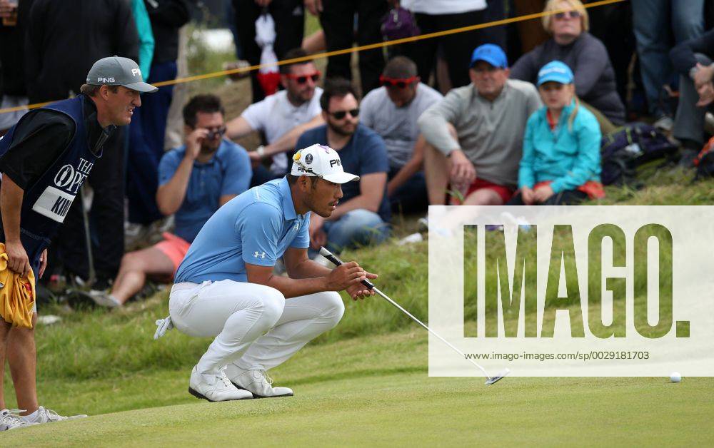 23rd July 2017, Royal Birkdale Golf Club, Southport, England; The 146th Open Golf Championship, fourth round ; Chan Kim (KOR) looks at the line of his putt for par on the 11th green Blunsdenx ActionPlus11905914