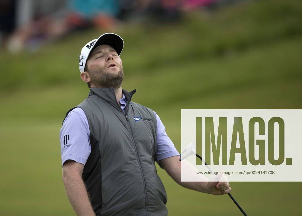 23rd July 2017, Royal Birkdale Golf Club, Southport, England; The 146th Open Golf Championship, fourth round ; Branden Grace (RSA) reacts as his birdie putt on the 11th green lips out Blunsdenx ActionPlus11905919