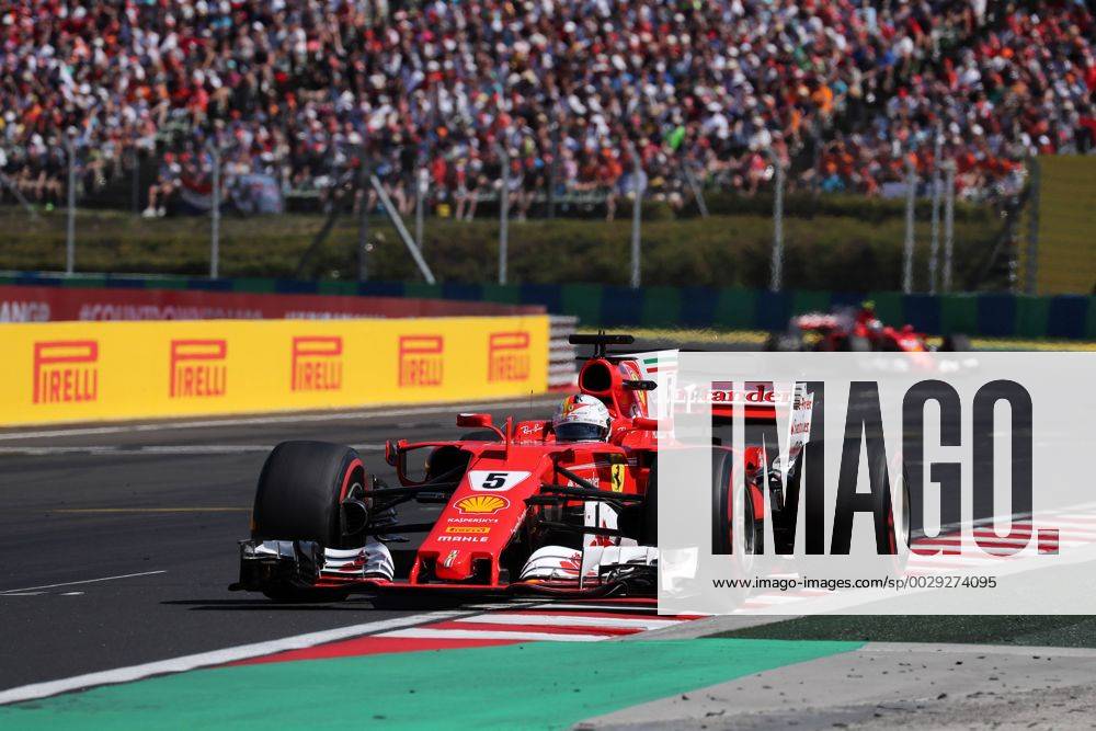 Hungarian Grand Prix, Hungaroring 27 - 30 July 2017 30.07.2017 - Race, Sebastian Vettel (GER) Scuderia Ferrari SF70H leads Kimi Raikkonen (FIN) Scuderia Ferrari SF70H