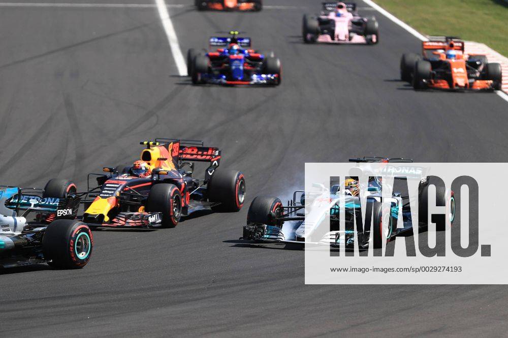 July 30th 2017, Hungaroring, Mogyor& xf3;d, Hungary; Formula One Grand Prix of Hungary, Race Day; Lewis Hamilton - Mercedes AMG Petronas F1 W08 EQ Energy+ locks up xOctanex ActionPlus11907932