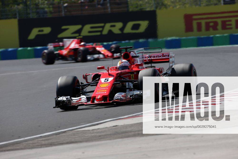 Hungarian Grand Prix, Hungaroring 27 - 30 July 2017 30.07.2017 - Race, Sebastian Vettel (GER) Scuderia Ferrari SF70H leads Kimi Raikkonen (FIN) Scuderia Ferrari SF70H