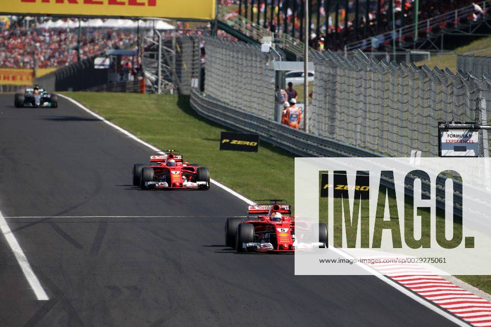 Hungarian Grand Prix, Hungaroring 27 - 30 July 2017 30.07.2017 - Race, Sebastian Vettel (GER) Scuderia Ferrari SF70H leads Kimi Raikkonen (FIN) Scuderia Ferrari SF70H