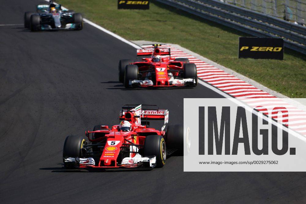 Hungarian Grand Prix, Hungaroring 27 - 30 July 2017 30.07.2017 - Race, Sebastian Vettel (GER) Scuderia Ferrari SF70H leads Kimi Raikkonen (FIN) Scuderia Ferrari SF70H