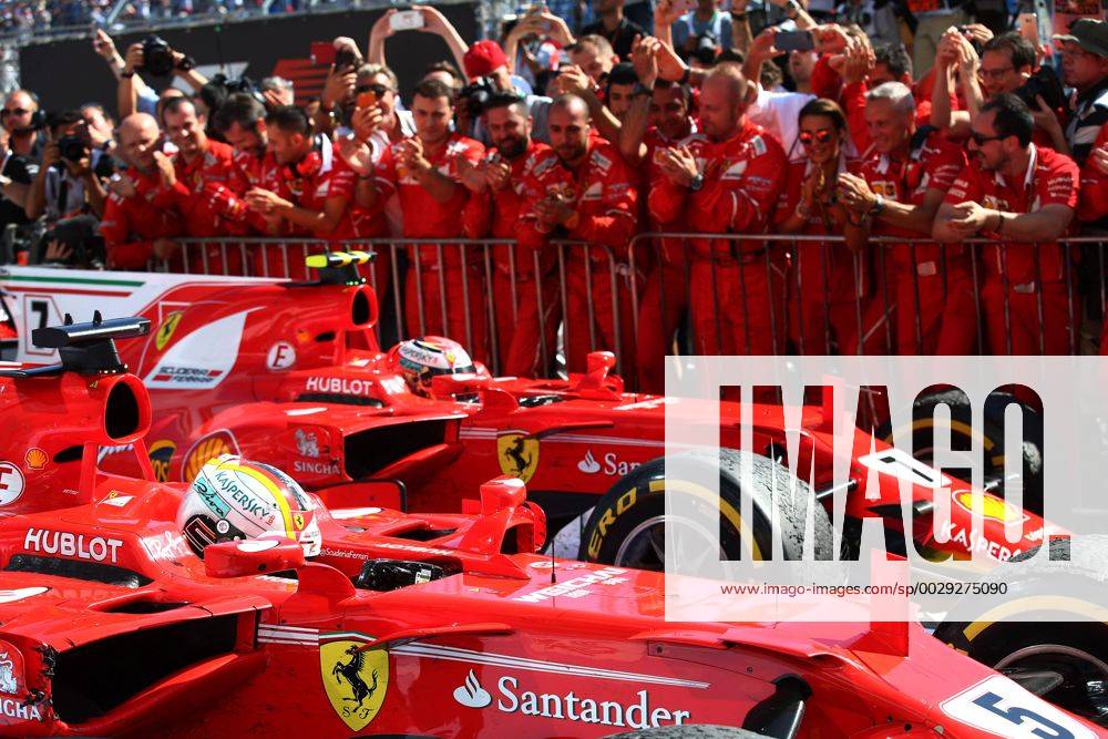 Hungarian Grand Prix, Hungaroring 27 - 30 July 2017 30.07.2017 - Race, Sebastian Vettel (GER) Scuderia Ferrari SF70H race winner and 2nd place Kimi Raikkonen (FIN) Scuderia Ferrari SF70H