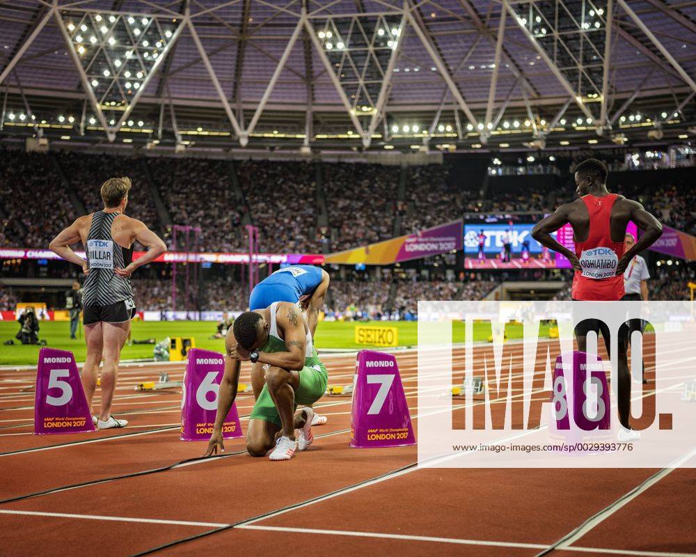 Mosito Lehata (LES) verursachte einen Fehlstart und wird disqualifiziert. 04.08.2017, London, IAAF Championships London 2017 Â