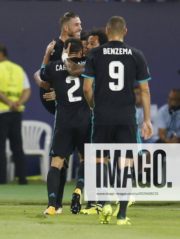 Final de la Supercopa de Europa entre el Real Madrid y el Manchester United ManU En la imagen, celebracion de Casemiro tras marcar. 2017 UEFA Super Cup final match between Real Madrid and Manchester United. In this picture, Real Madrid s Casemiro celebrates after scoring. xÃngelxRiverox