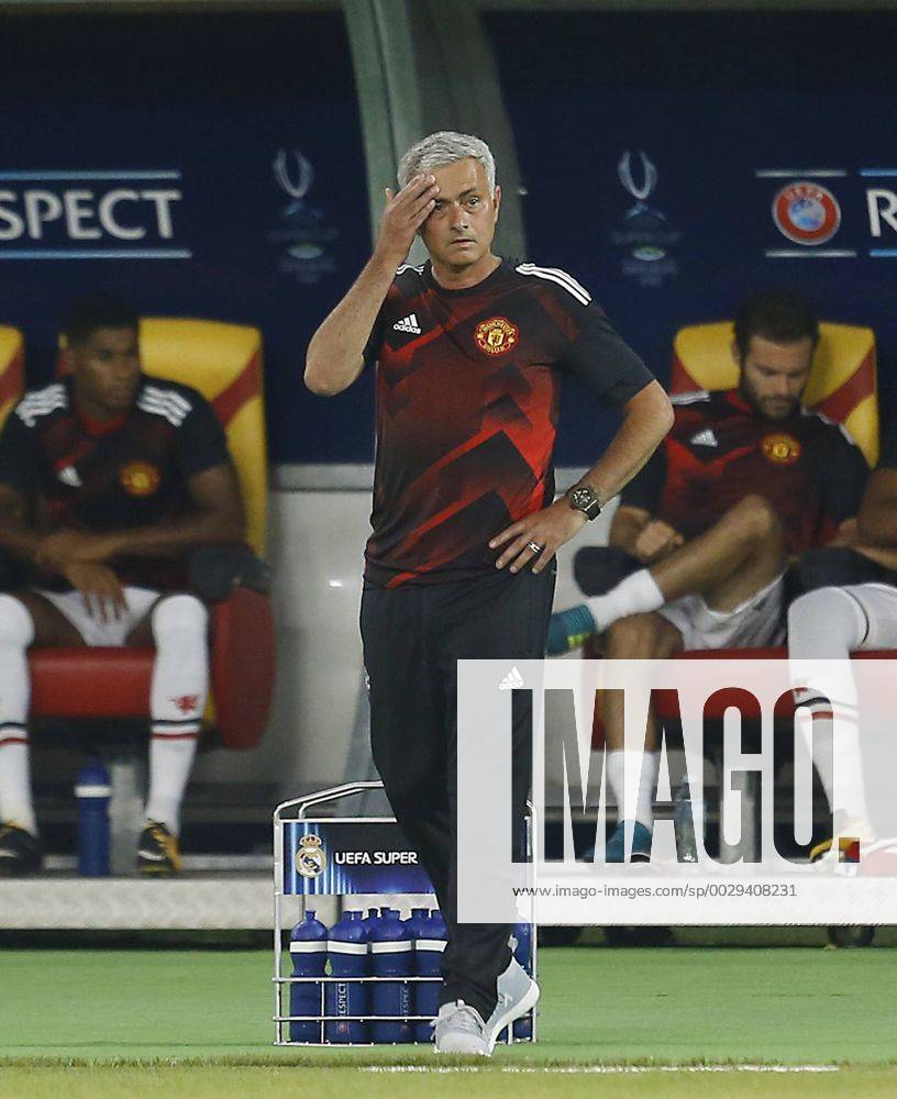Final de la Supercopa de Europa entre el Real Madrid y el Manchester United ManU En la imagen, Mourinho. 2017 UEFA Super Cup final match between Real Madrid and Manchester United. In this picture, Mourinho. xÃngelxRiverox