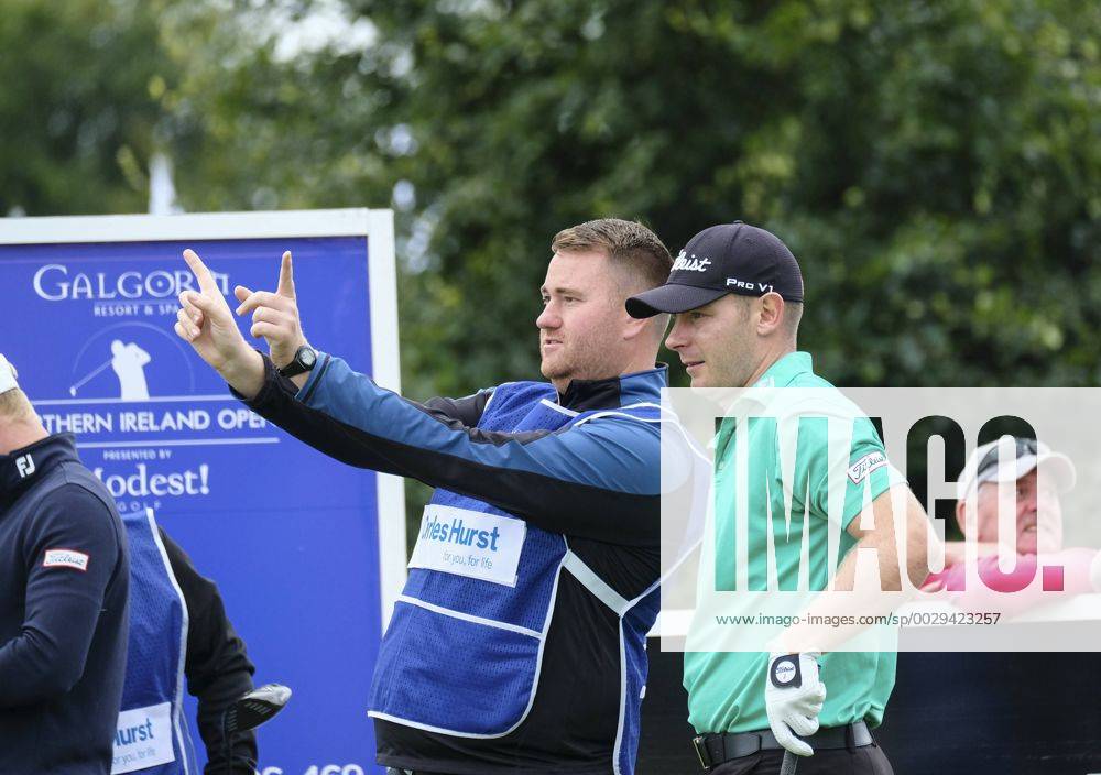 August 10th 2017, Galgorm Castle Golf Club, Galgorm, Northern Ireland; Northern Ireland Open, 1st Round; Scott Henry (SCO) discusses the 1st fairway with his caddy Cookex ActionPlus11914081