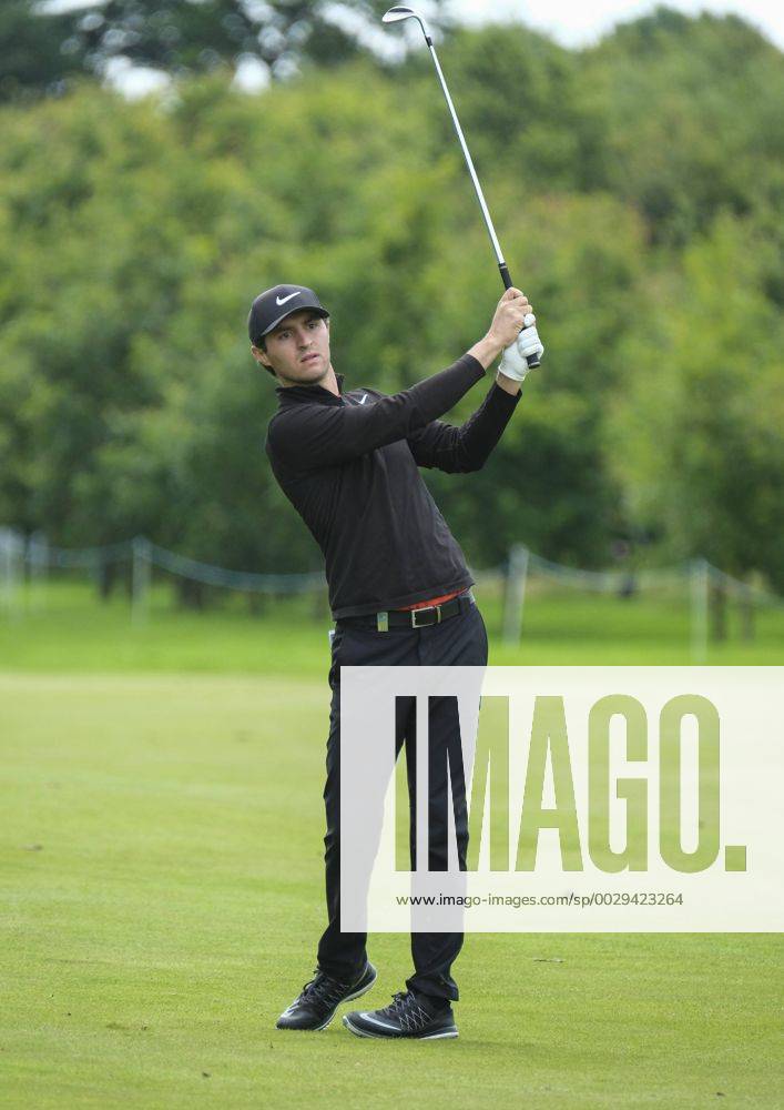 August 10th 2017, Galgorm Castle Golf Club, Galgorm, Northern Ireland; Northern Ireland Open, 1st Round; Curtis Griffiths (ENG) plays his 2nd shot on the 18th Cookex ActionPlus11914074