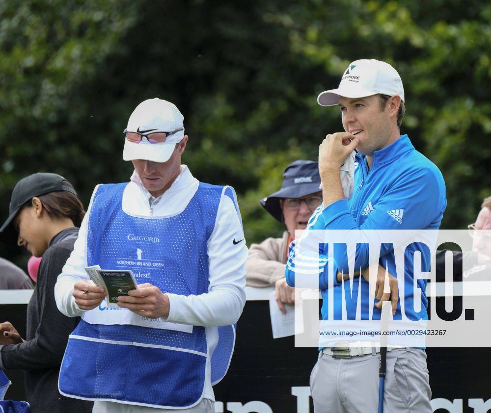 August 10th 2017, Galgorm Castle Golf Club, Galgorm, Northern Ireland; Northern Ireland Open, 1st Round; Steven Brown (ENG) studies the 1st fairway at the start of his opening round Cookex ActionPlus11914077