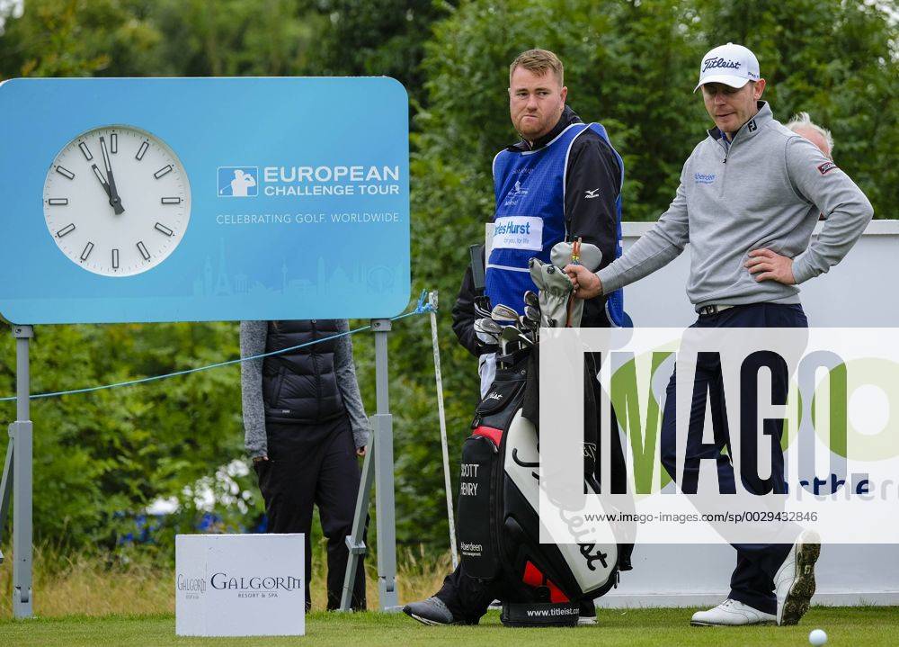 August 11th 2017, Galgorm Castle Golf Club, Galgorm, Northern Ireland; Northern Ireland Open, 2nd Round; Scott Henry (SCO) waits along with his caddy for his tee shot on the 1st Cookex ActionPlus11914498