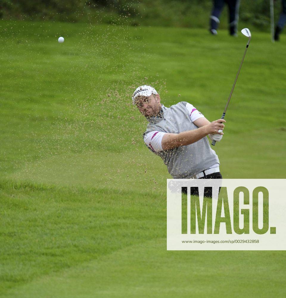 August 11th 2017, Galgorm Castle Golf Club, Galgorm, Northern Ireland; Northern Ireland Open, 2nd Round; Max Orrin (ENG) plays from the bunker on his approach to the 18th Cookex ActionPlus11914511