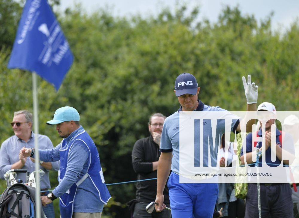 August 13th 2017, Galgorm Castle Golf Club, Galgorm, Northern Ireland; Northern Ireland Open, 4th Round, The Sunday Shootout; Alessandro Tadini (ITA) acknowledges the crowd as he birdies the first hole during the final round Cookex ActionPlus11916358