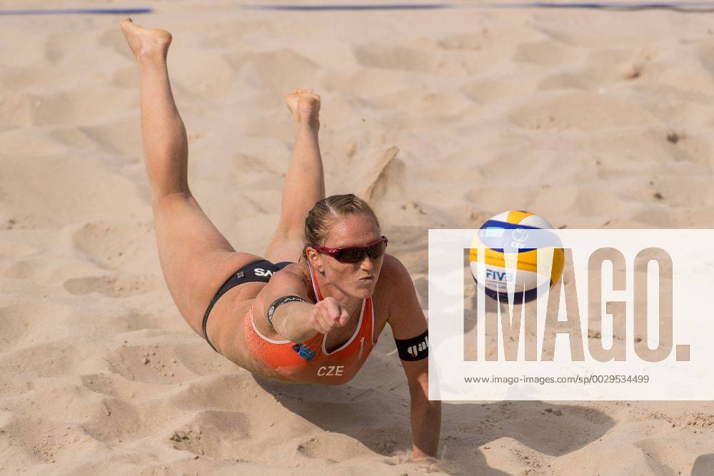2017 CEV Beach volleyball Beachvolleyball European Championship EM Europameisterschaft Final Jurmala am 19.08.2017 Kristyna KOLOCOVA (CZE); 2017 CEV Beach Volleyball European Championship Final Jurmala am 19.08.2017, Jurmala (Lettland).
