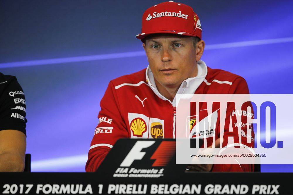 Francorchamps, Belgium - KIMI RAIKKONEN of Finland and Scuderia Ferrari is seen in the press conference PK Pressekonferenz of the 2017 Formula 1 Belgian Grand Prix in Francorchamps, Belgium. F1 2017 - Belgian Grand Prix - Preparations - ZUMAg147 20170824_zap_g147_020