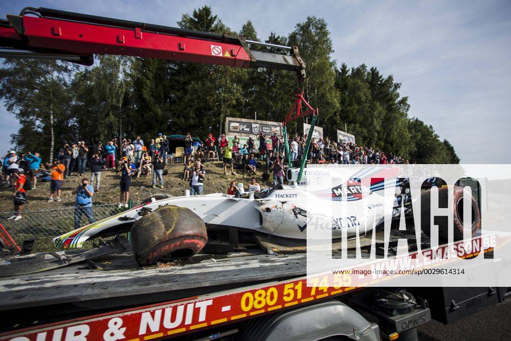 Spa, Belgium - 19 MASSA Felipe from Brasil of Williams F1 after suffering an accident during the Formula One Belgian Grand Prix at Circuit de Spa-Francorchamps on August 25, 2017 in Spa, Belgium. F1 Grand Prix of Belgium - Practice - ZUMAn230 20170825_zaa_n230_084