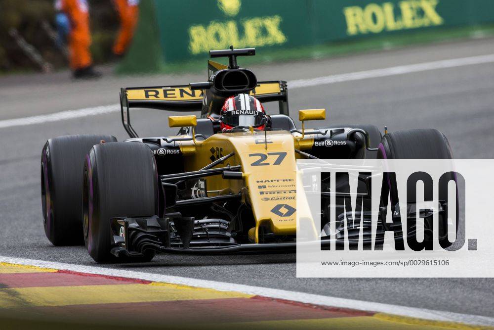 Spa, Belgium - 27 HULKENBERG Nico from Germany of team Renault F1 team during the Formula One Belgian Grand Prix at Circuit de Spa-Francorchamps on August 25, 2017 in Spa, Belgium. F1 Grand Prix of Belgium - Practice - ZUMAn230 20170825_zaa_n230_177