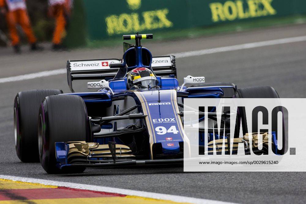 Spa, Belgium - 94 WEHRLEIN Pascal from Germany of Sauber F1 during the Formula One Belgian Grand Prix at Circuit de Spa-Francorchamps on August 25, 2017 in Spa, Belgium. F1 Grand Prix of Belgium - Practice - ZUMAn230 20170825_zaa_n230_190