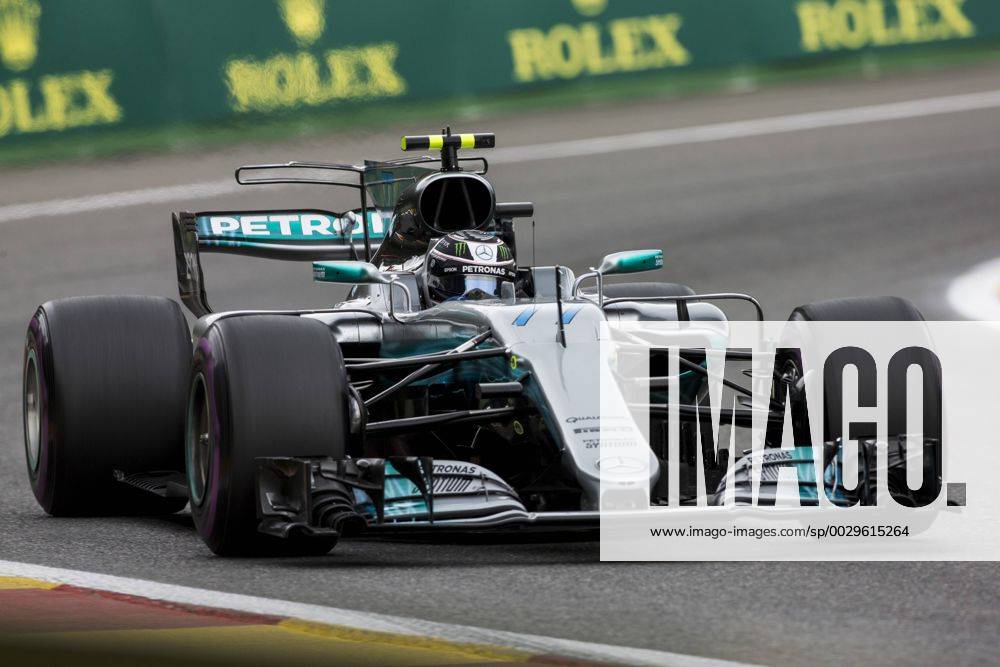 Spa, Belgium - 77 BOTTAS Valtteri from Finland of team Mercedes GP during the Formula One Belgian Grand Prix at Circuit de Spa-Francorchamps on August 25, 2017 in Spa, Belgium. F1 Grand Prix of Belgium - Practice - ZUMAn230 20170825_zaa_n230_183