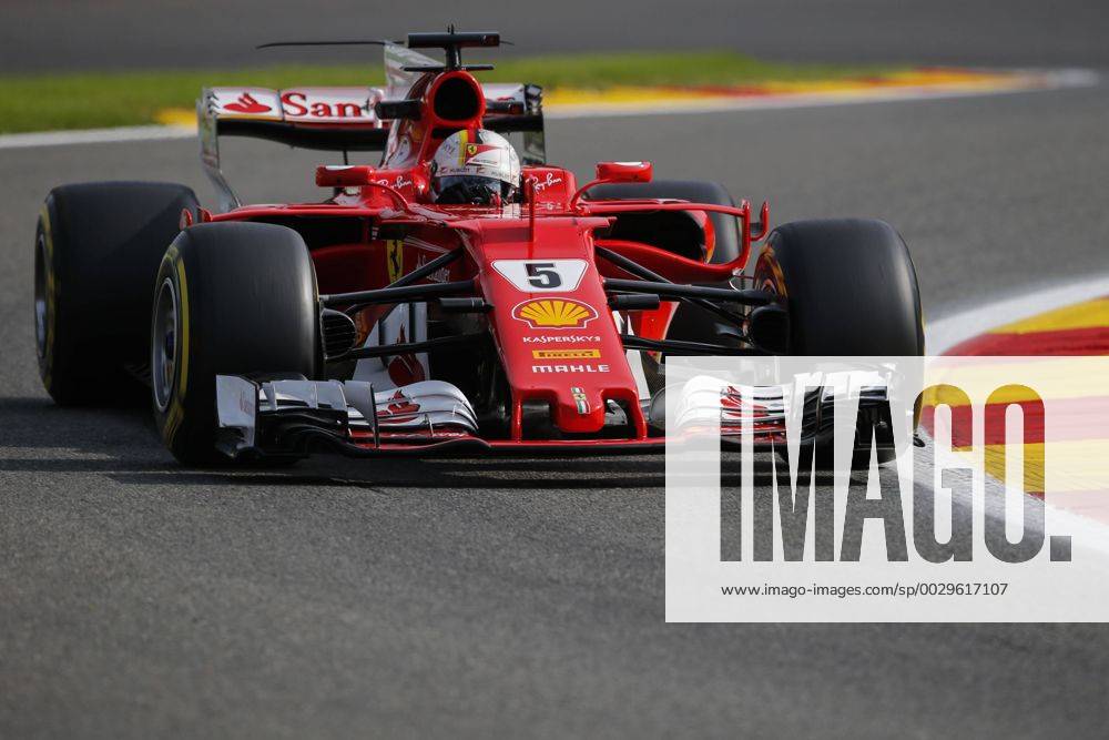 Sebastian Vettel of Germany and Scuderia Ferrari during the Formula 1 Grand Prix of Belgium at Circuit de Spa-Francorchamps, Stavelot, Belgium on 25 August 2017.
