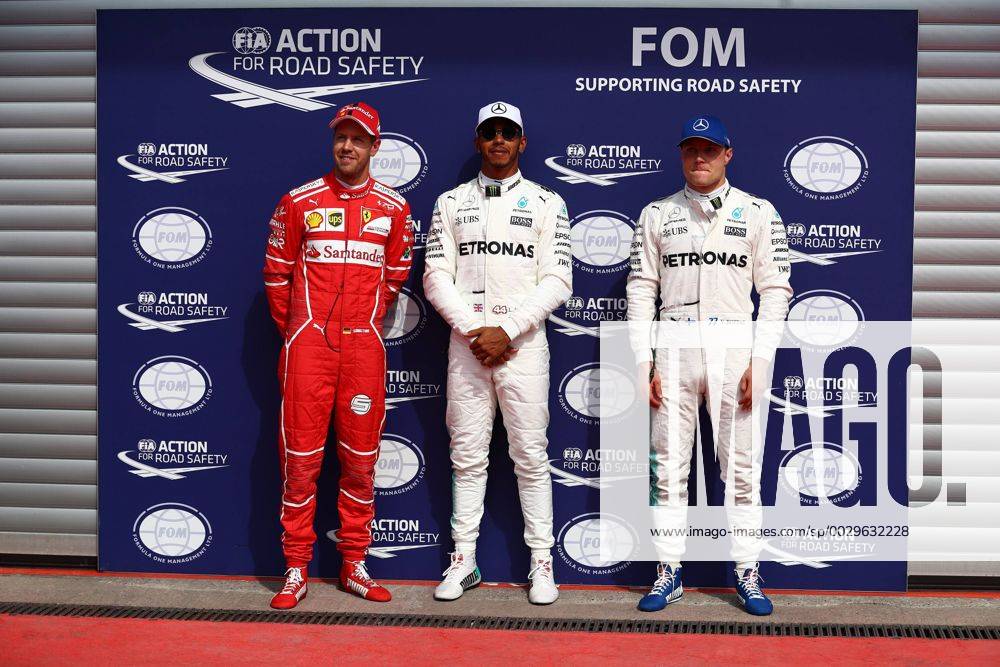 - SPORT Die ersten drei der Qualifikation Lewis Hamilton (Mercedes AMG Petronas Formula One Team), Sebastian Vettel (Scuderia Ferrari) und Valtteri Bottas (Mercedes AMG Petronas Formula One Team), Grosser Preis von Belgien 2017, Rennen, Motorsport, Formel 1, 26.08.2017, Spa Francorchamps