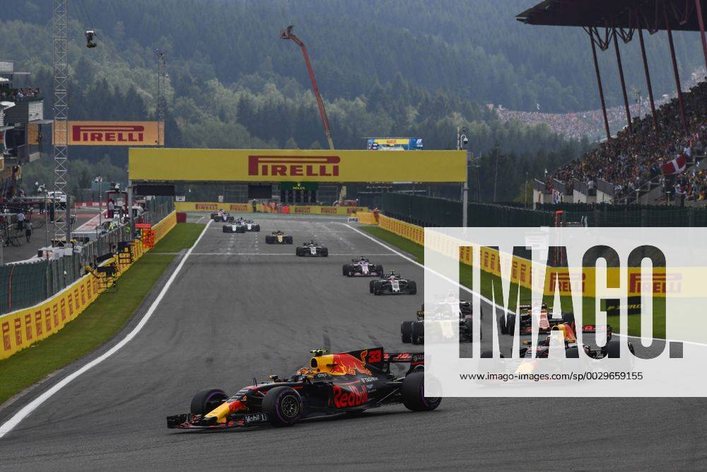 Red Bull s Dutch driver Max Verstappen and Red Bull s Australian driver Daniel Ricciardo pictured during the Spa-Francorchamps Formula One Grand Prix of Belgium race, in Spa-Francorchamps, Sunday 27 August 2017. NICOLASxLAMBERT x05153282x