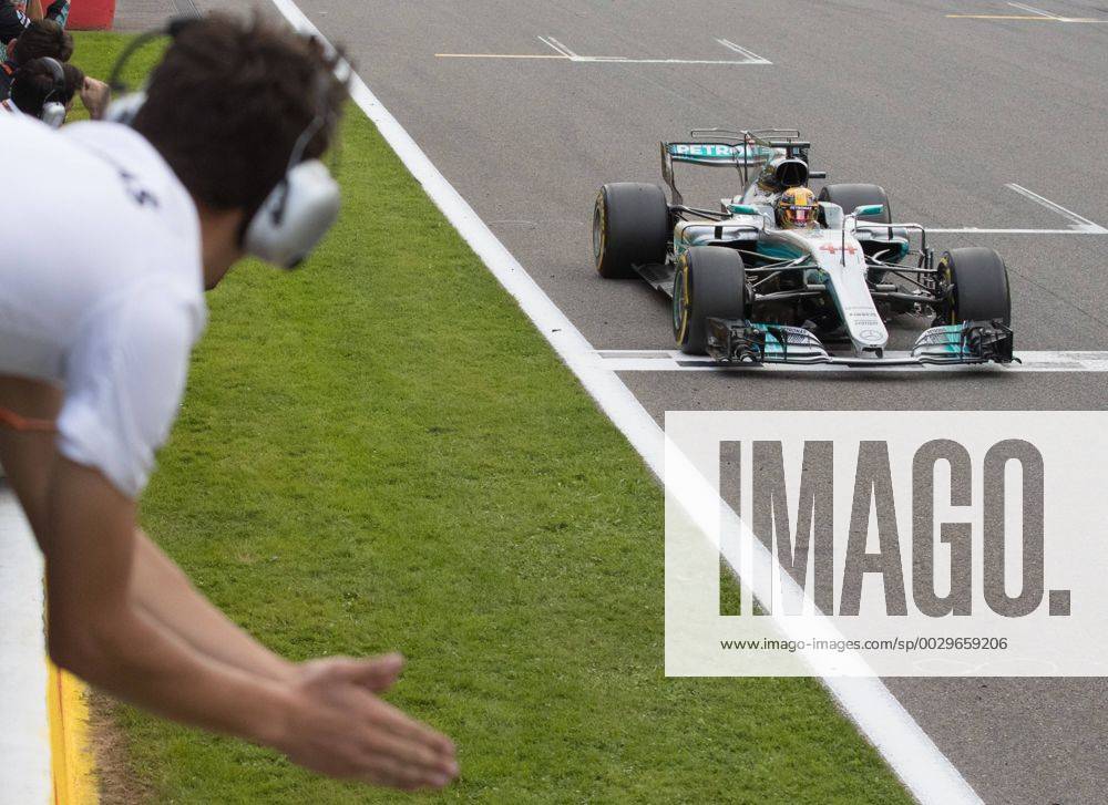Mercedes British driver Lewis Hamilton crosses the finish line at the Spa-Francorchamps Formula One Grand Prix of Belgium race, in Spa-Francorchamps, Sunday 27 August 2017. BENOITxDOPPAGNE x05153287x