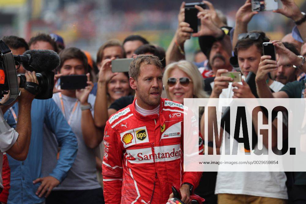 Race, 2nd place Sebastian Vettel (GER) Scuderia Ferrari SF70H Belgian Grand Prix, Spa-Francorchamps 24 - 27 August 2017 27.08.2017 - Race, 2nd place Sebastian Vettel (GER) Scuderia Ferrari SF70H