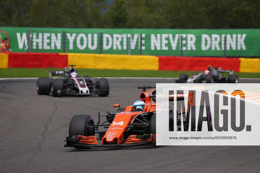 Race, Fernando Alonso (ESP) McLaren MCL32 Belgian Grand Prix, Spa-Francorchamps 24 - 27 August 2017 27.08.2017 - Race, Fernando Alonso (ESP) McLaren MCL32