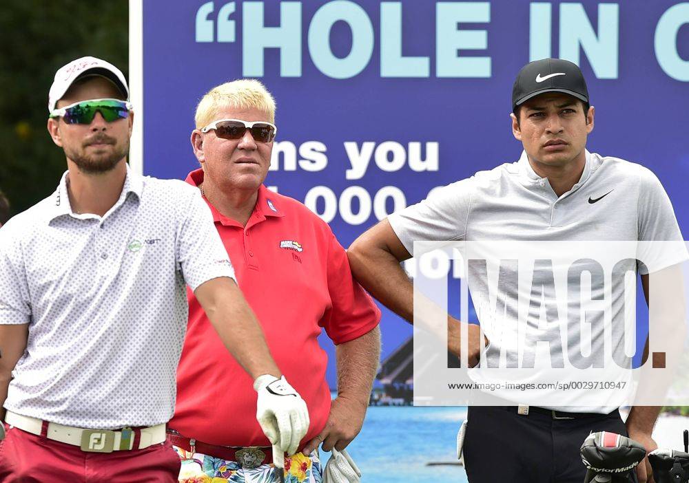 Czech golf player Filip Mruzek, from left, John Daly and Julian Suri of USA pose during the Czech Masters European Tour tournament in Vysoky Ujezd near Prague, Czech Republic, August 31, 2017. (CTKxPhoto RomanxVondrous) CTKPhotoP201708310890101 vnd 9