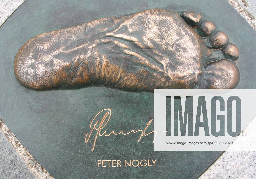 Bronzener Fußabdruck - Fußsohle von Peter Nogly mit Signatur Fußball 1. BL Herren Saison 2006 2007 HSV Hamburger SV Denkmal Fuß Bronze Fußabdruck Unterschrift Namenszug Einzelbild Hamburg Fußball 1. BL Herren Saison 2006 2007 HSV Hamburger SV Denkmal Fuß Bronze Fußabdruck Unterschrift Namenszug Einzelbild Hamburg