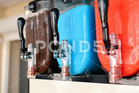 Ice granite containers Summer drink Juice machine bar, beverage, blue, buffet, closeup, cocktail, cola, cold, colored, container, cool, crane, cream, crushed, cup, dessert, device, dispenser, drink, equipment, flavor, food, fresh, frozen, fruit, granita, green, homemade, ice, iced, icy, industry, juice, machine, maker, pink, plastic, recipe, red, refreshing, refreshment, slush, sorbet, strawberry, sweet, syrup, taste, water