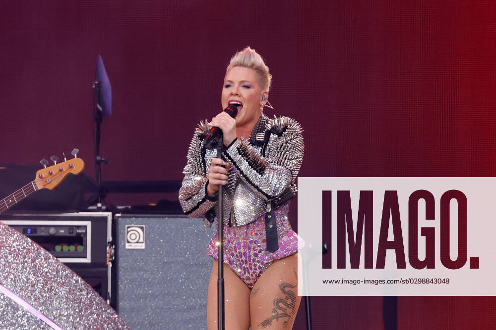 Singer Pink live at a concert of her Summer Carnival Tour at RheinEnergieStadion Cologne, 08 07 2023 NRW Germany